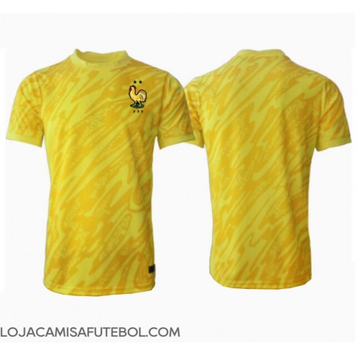 Camisa de Futebol França Goleiro Equipamento Principal Europeu 2024 Manga Curta